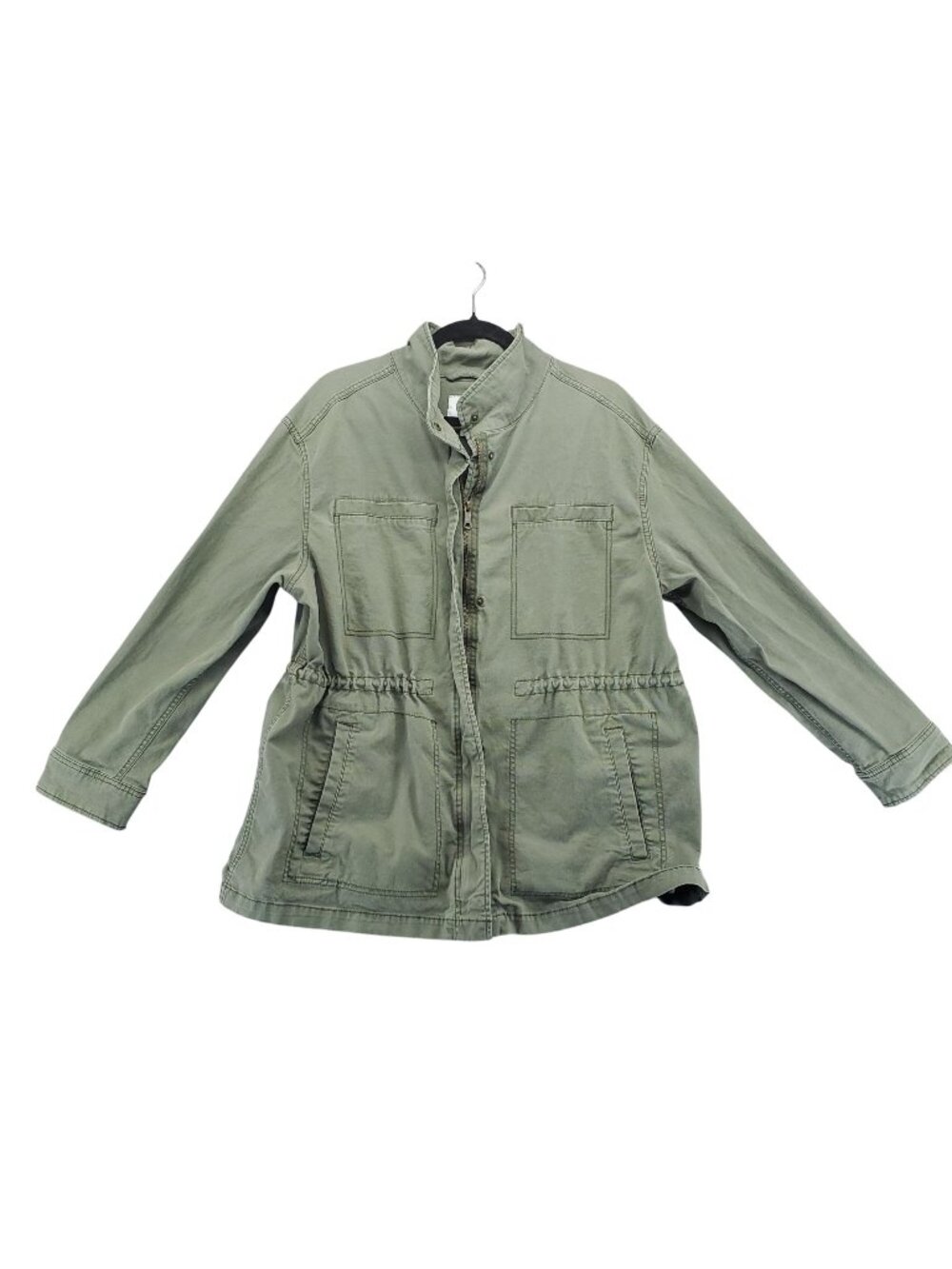 Old Navy Jacket Womens XL Green Field Jacket Snap Button Cotton Blend *Read*